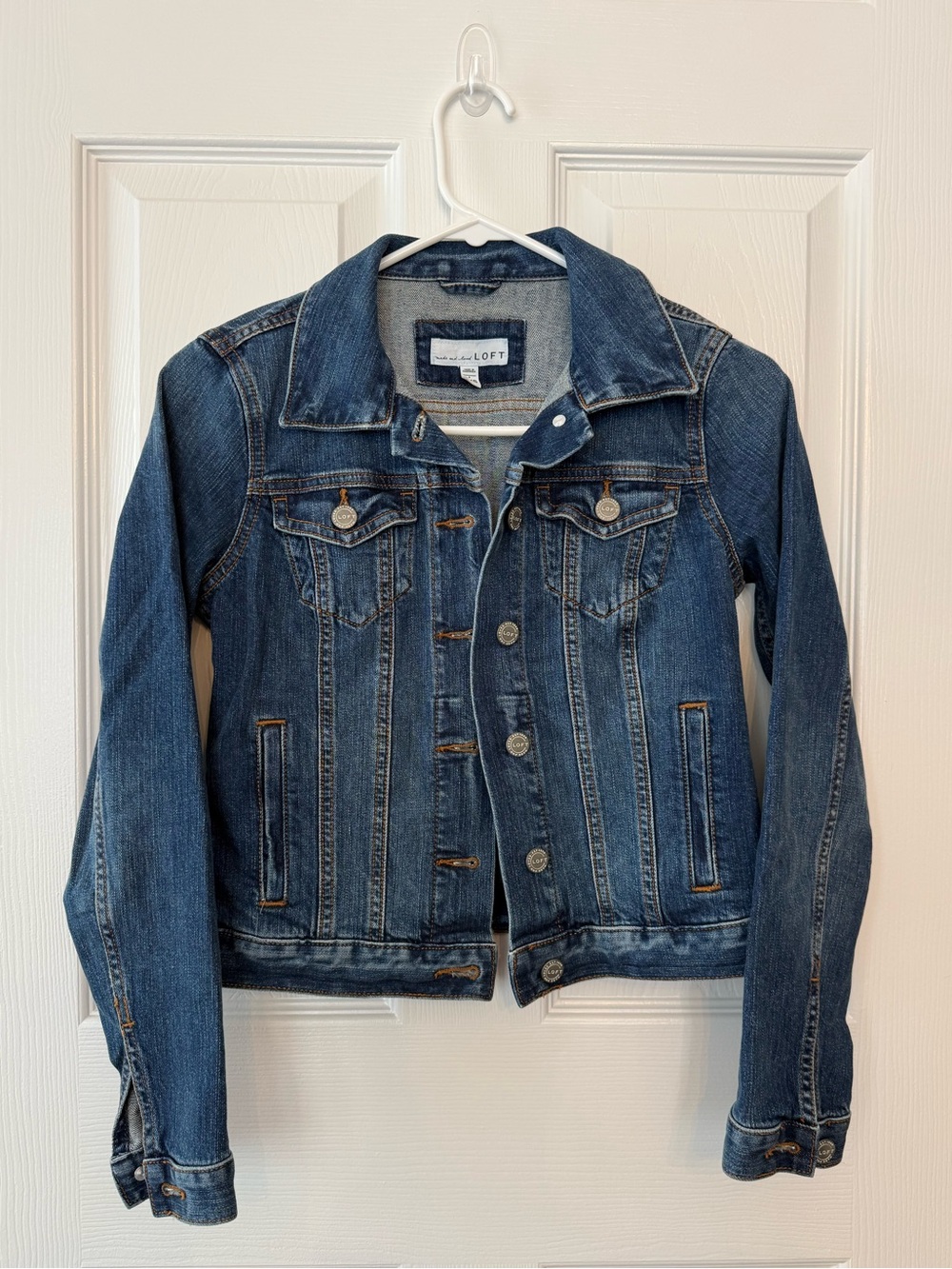 LOFT Women's Blue Denim Jacket-XXSP
